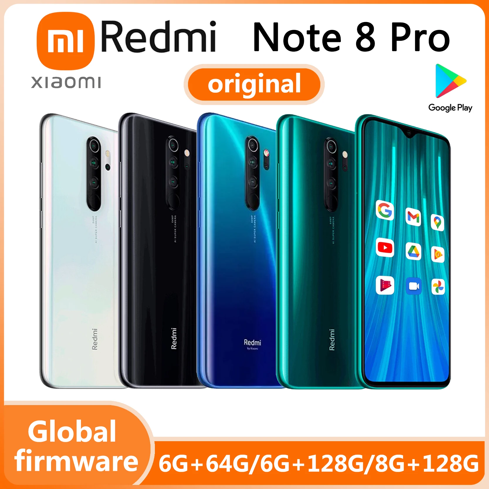 Xiaomi Redmi Note 8 Pro smartphone Global ROM  Smartphone Helio G90T 4500mAh 64MP  used phone