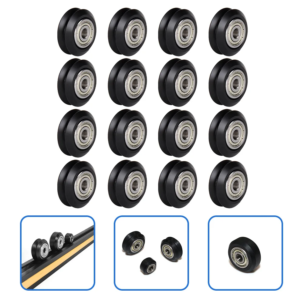 

16Pcs Passive Round Roller Pulley 3D Printer Linear Bearing Plastic Wheels DIY 3D Printing Replacement Roller Wheels