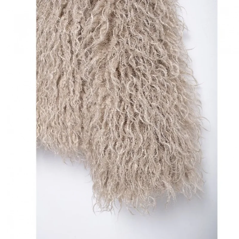 New European and American Style Women's Fashion2024Fashion Versatile Solid Color Faux Fur Short Jacket