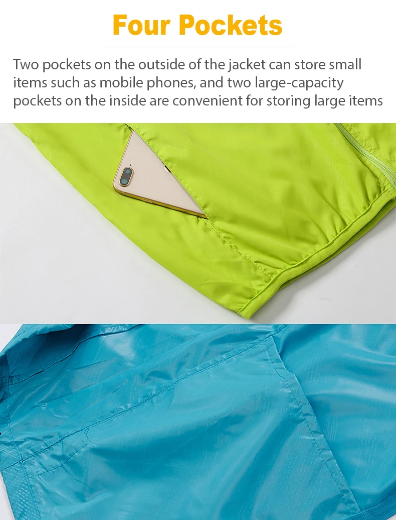 Jnln Männer Frauen wasserdichte Wander jacken schnell trocknende Camping Wind jacke Unisex Outdoor Trekking Regenmantel Anti UV packbare Kleidung – Detail 11