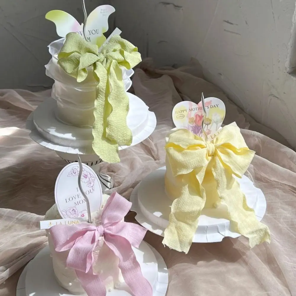 

New 10 Yards Fishtail Yarn Ribbons Gift Wrapping Bouquets 2.5cm Chiffon Ribbon Wave Edge Pleated DIY Decor