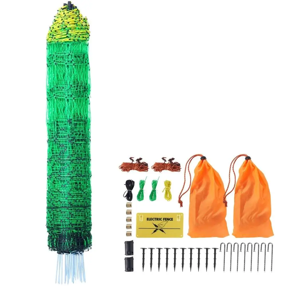 

Electric Fence Netting 48H x 100L PE Material Kit with Posts Stakes for chickens Ducks Geese Rabbits Backyard Farm Ranch
