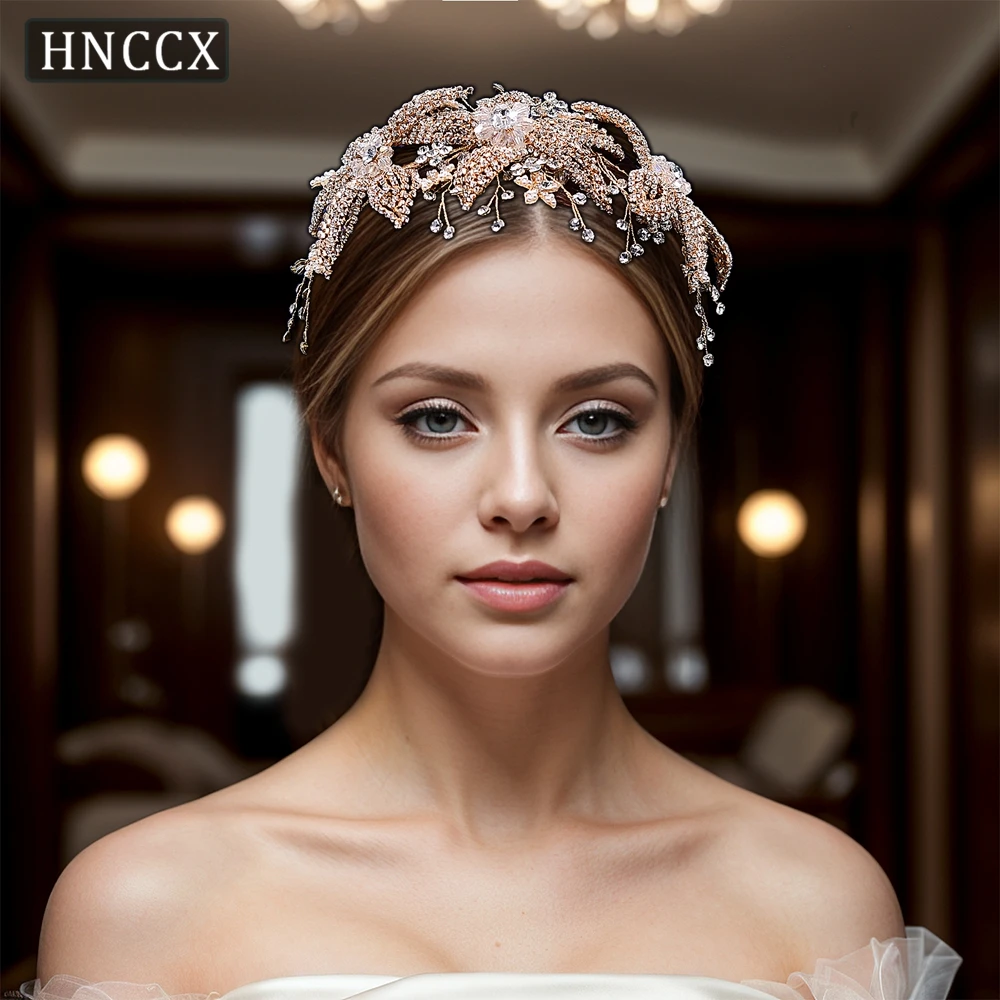 HNCCX accessori per capelli da sposa fatti a mano fascia da sposa fiori di strass lucidi copricapo per copricapo da donna di lusso CP252