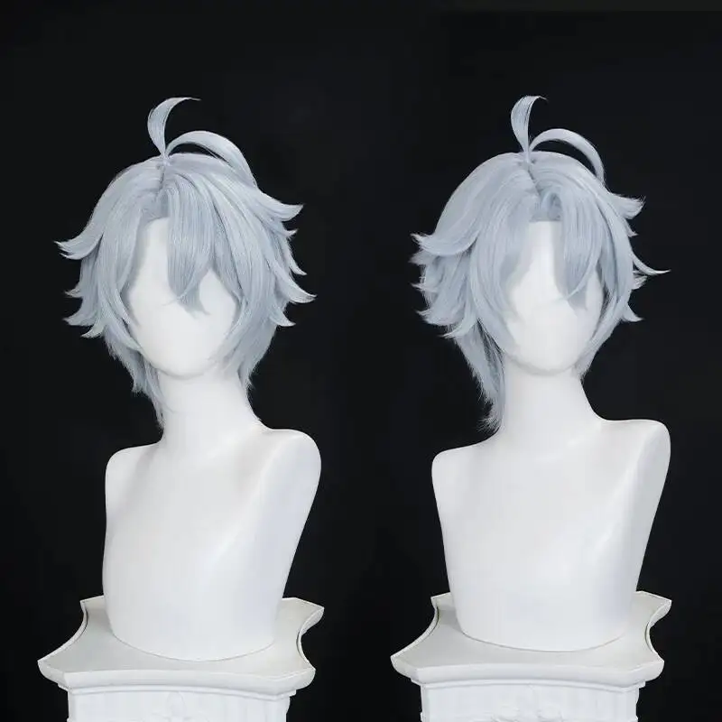 لعبة هونكاي ستار السكك الحديدية Phainon شعر مستعار تأثيري رمادي أبيض قصير الشعر أمفوريوس الأرض الأبدية حفلة الهالوين للنساء الرجال الدعائم