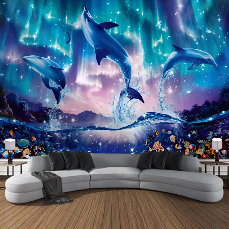 Seaworld Tapestry For Wall Art Home House  Bedroom  Decor For 2024 Starry Sky Hanging Home Decration  Marine Benthos