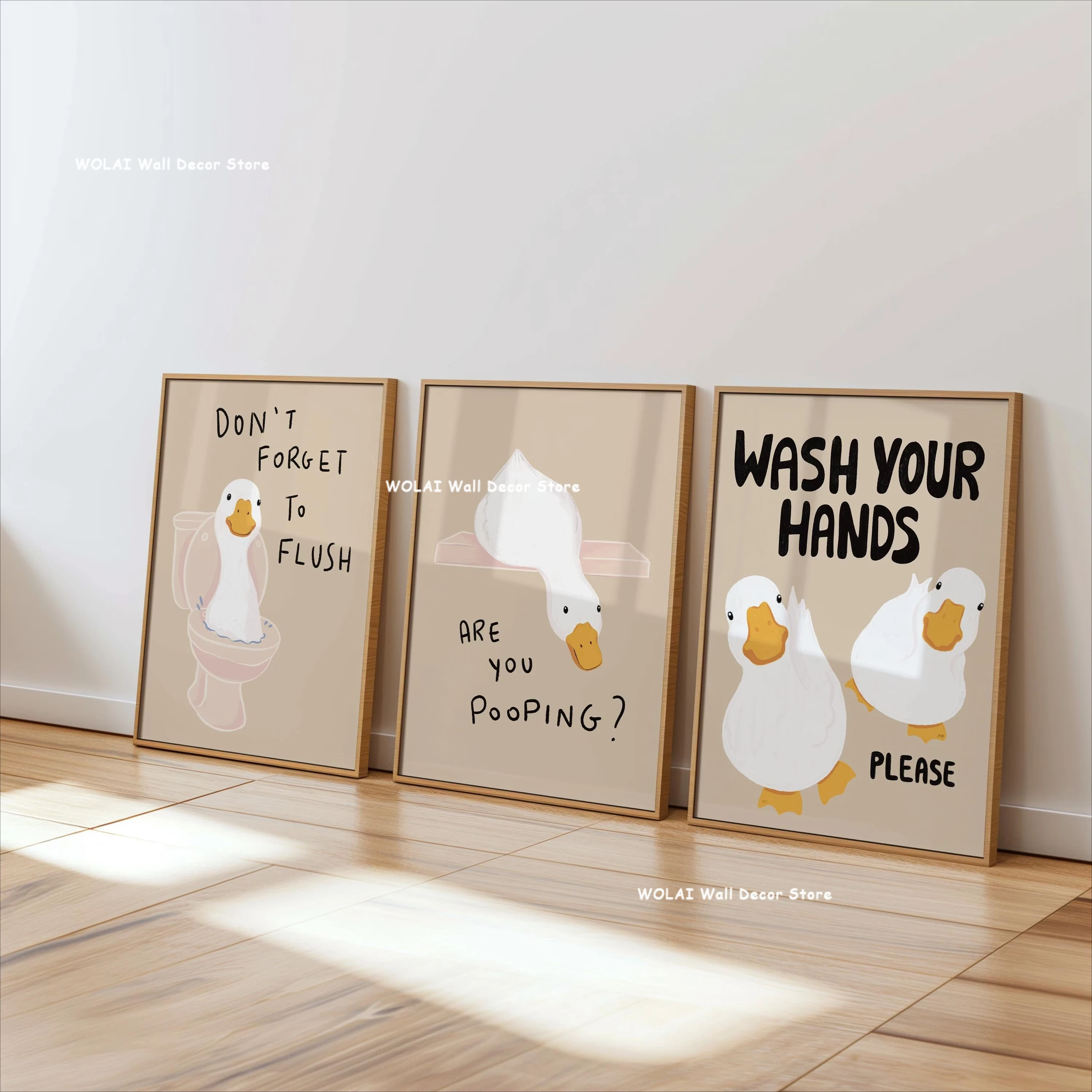 Sage Green Striped Goose Bathr - Kids Educational Poster ulasan dan harga