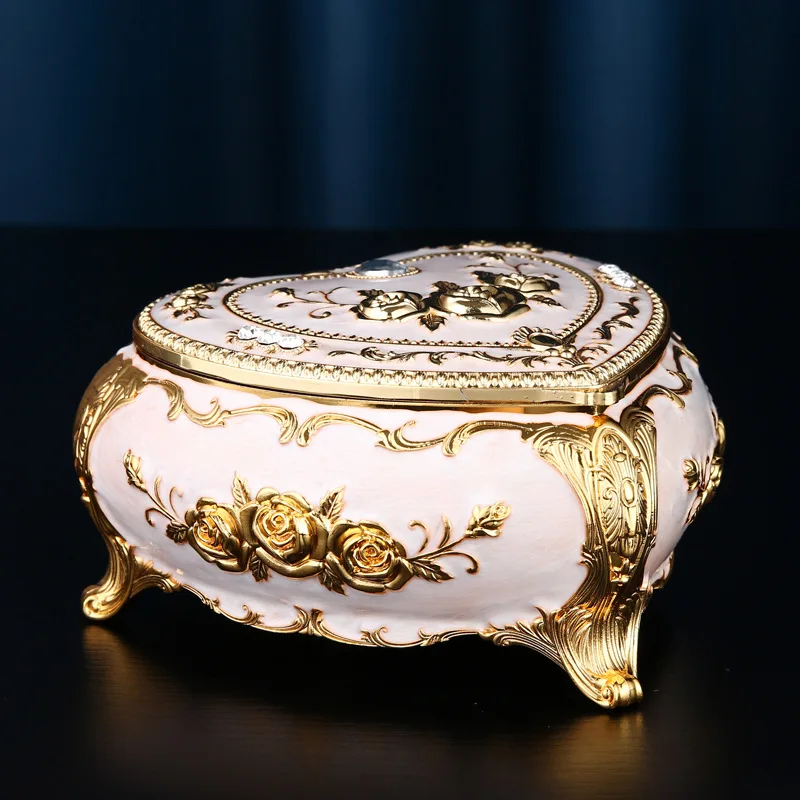 

Jewelry Box Small Exquisite Antique Style High-end Luxury Household Jewelry Storage Box Portable Retro Ins Style