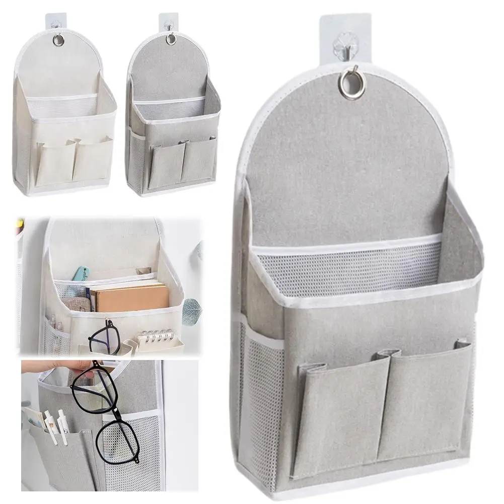 Fabric Hanging Storage Bag for Dormitory Wall Mounted Wall Door Bags Dual-Pocket Side Mesh Organizer Book Magazine Phone Holder