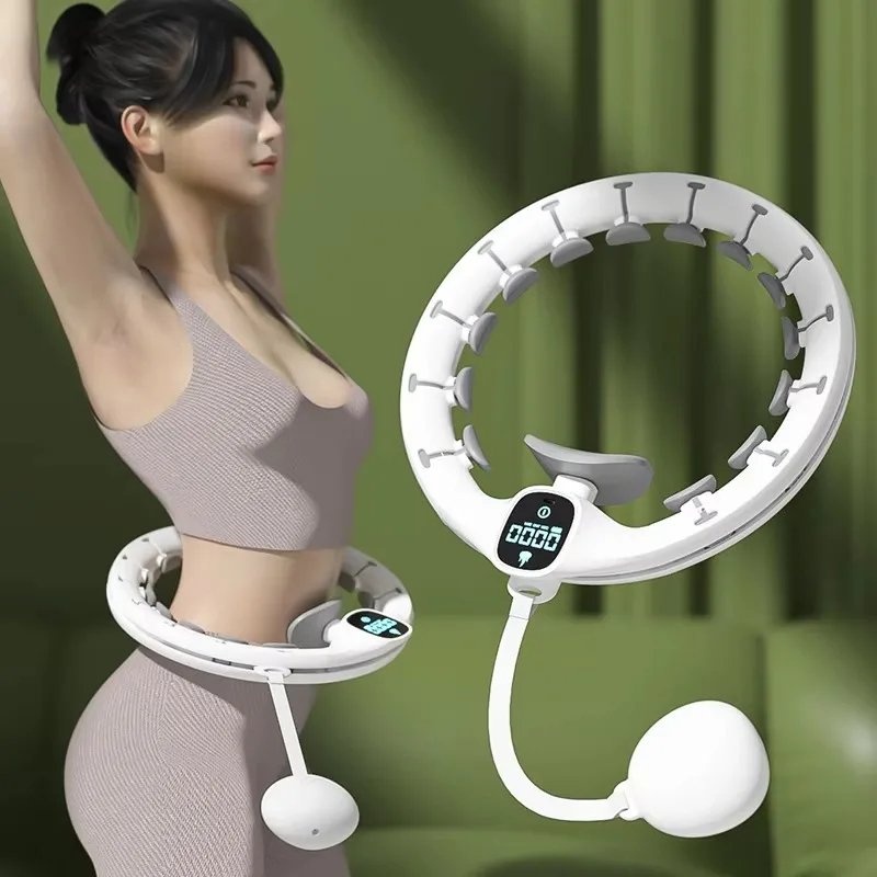 YTYIN2026 Hot Sale Detachable Smart Weighted Hula Ring With LED Counter Quiet Track For Home Workout