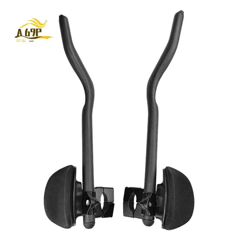 A69P-1 Pair 30° Bicycle Rest Handlebar Carbon Fiber Auxiliary Rest Handlebar For Flat Handle Bar Cycling Accessories