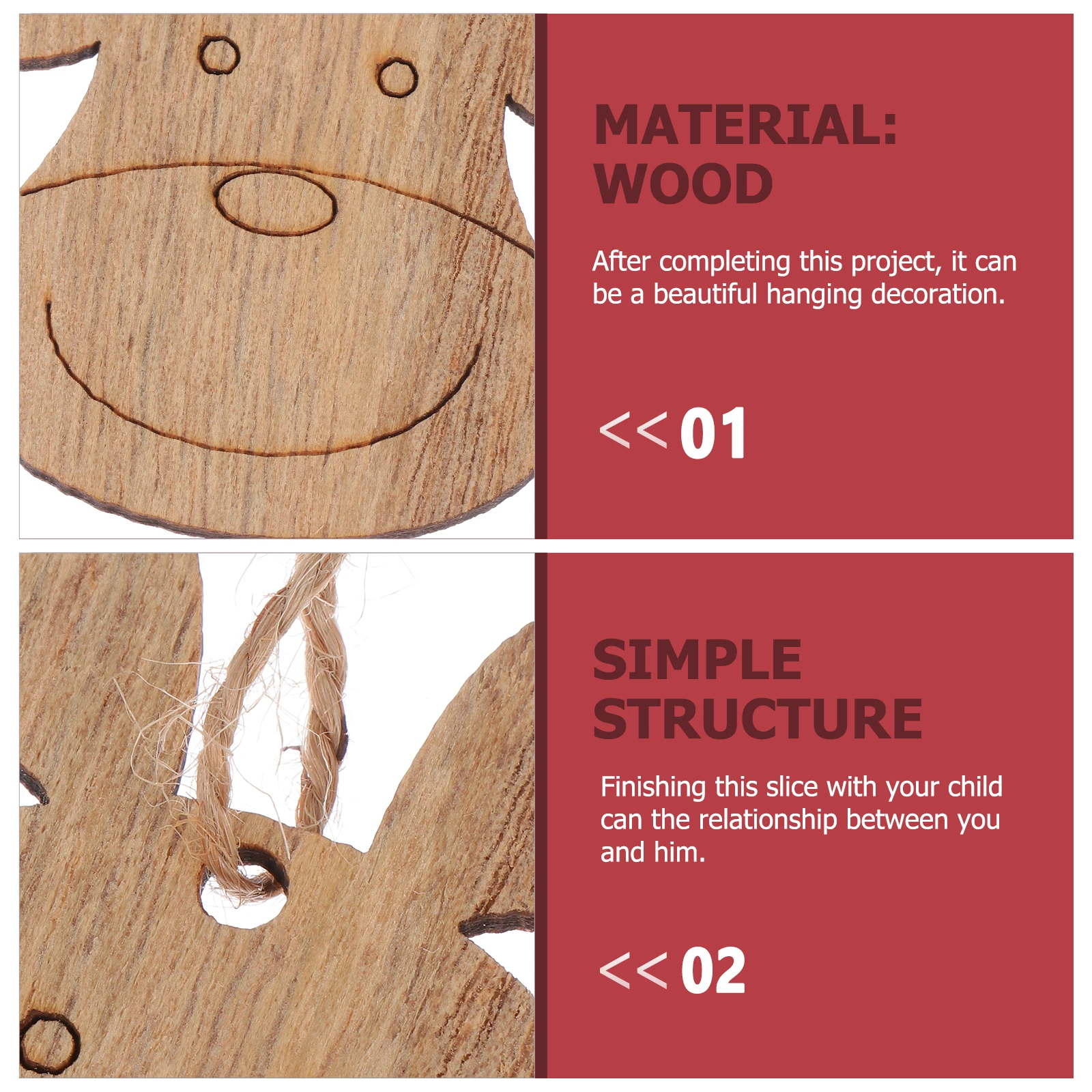 

20Pcs Wood Elk Slices DIY Handmade Slices Unfinished Wooden Cutouts for Christmas Design and Kids Hand-Painted Crafts