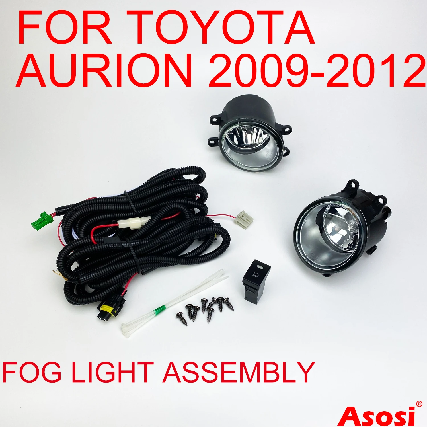 

Front Bumper Fog Lights For Toyota Aurion 2009 2010 2011 2012 2013 2014 Left + Right Side With Bulb Switch Wire Harness