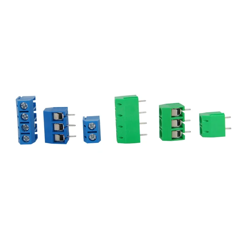 10/20/50Pcs/lot KF301-5.0-2P KF301-3P KF301-4P Pitch 5.0mm Straight Pin 2P 3P 4P Screw PCB Terminal Block Connector Blue Green