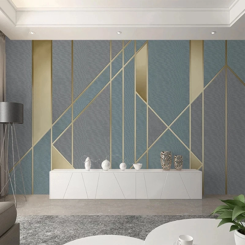 Custom Photo 3D Mural Modern Simple Geometric Line Wallpaper Living room sofa TV background wall bedroom restaurant wall fabric
