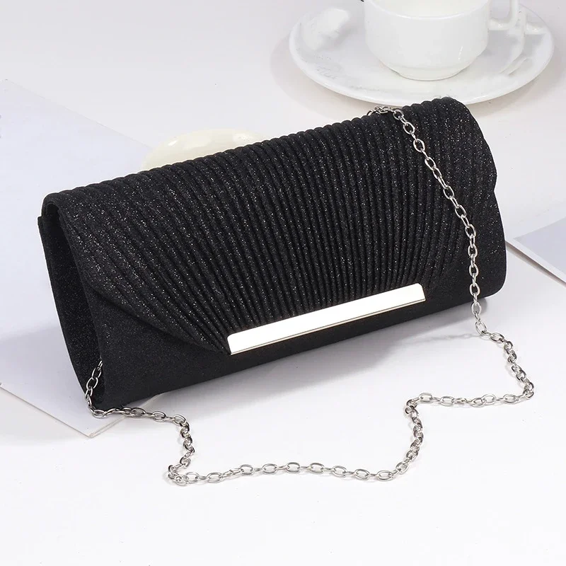 Fashion Elegant Clutch Bag New 2023 Hot Selling Chain Dinner Bag Bride Bridesmaid Lady Handbag Factory Outlet image 2