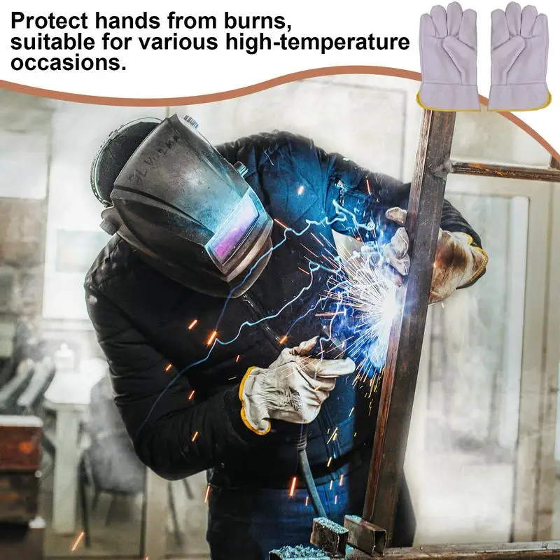 

Safety Work Gloves Heat Resistant Hand Protection Mitts Anti-Scald Yard Gloves Grill BBQ Mitts For Welders Fireplace BBQ