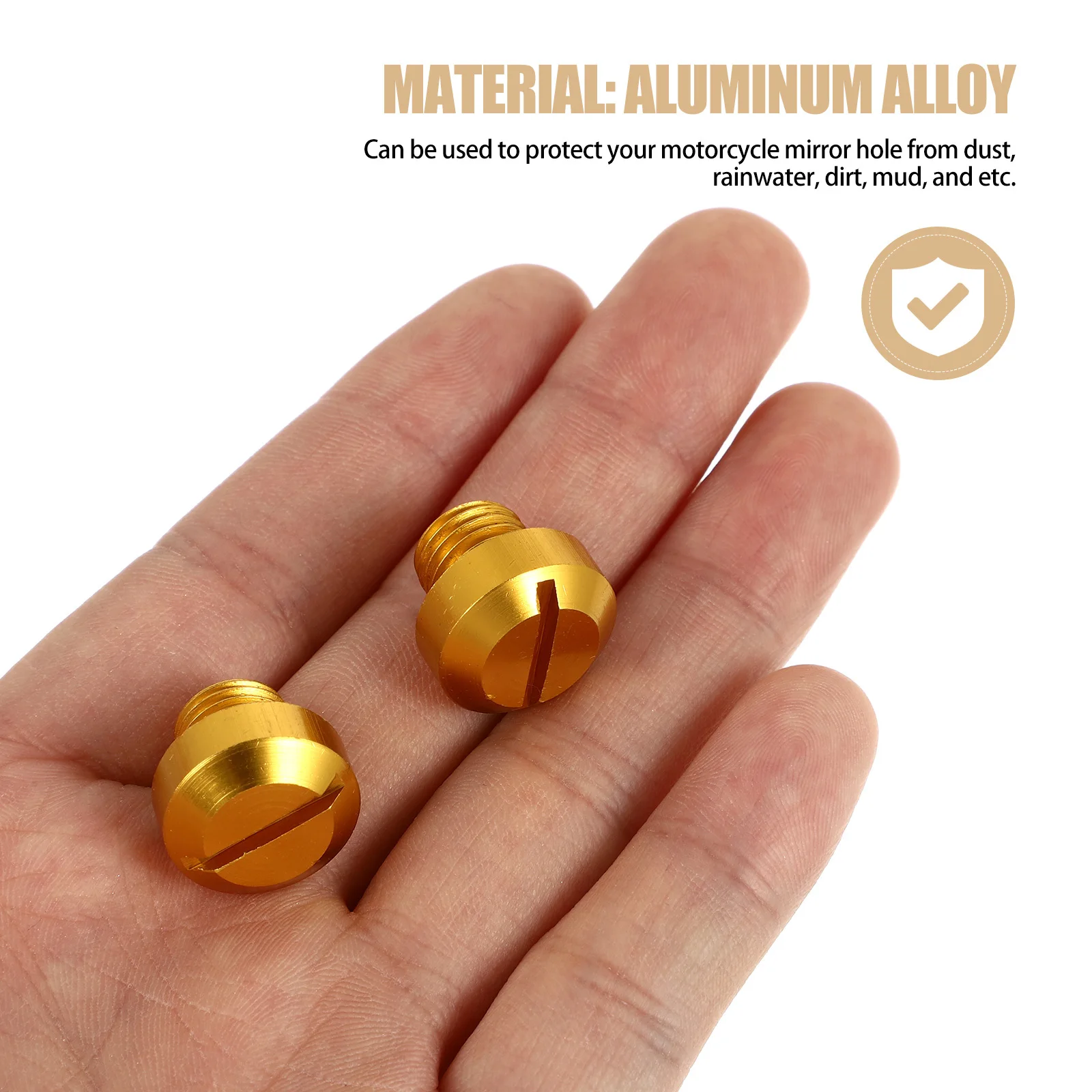 

2Pcs Motorcycle Mirror Hole Screws Aluminum Alloy Mirror Hole Caps Replacement Durable Covers for Rear View Protection