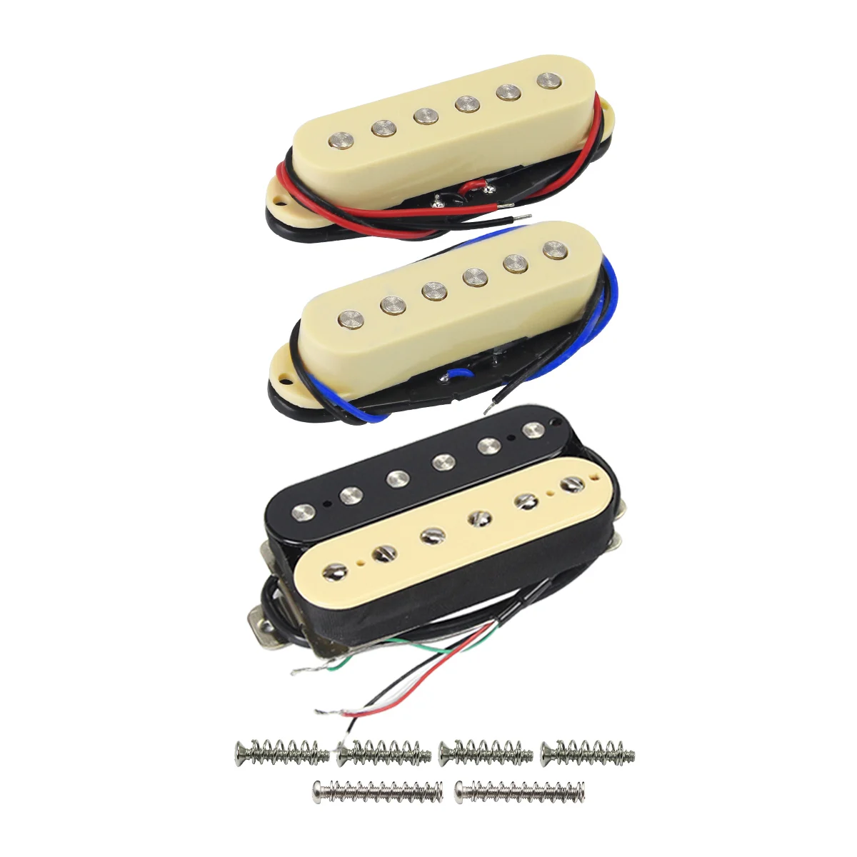 FLEOR 3PCS Ceramic SSH Guitar Pickup Set Single Coil and Humbucker Pickups for HSS ST Guitar