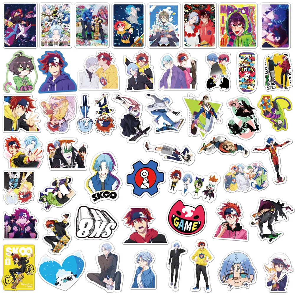 SK8 the Extron Anime Stickers, REPastel Cartoon Decals, DIY Skateboard Phone Notebook, Graffiti Sticker for Kids Toy, Cool, 10 PCs, 30 PCs, 50PCs