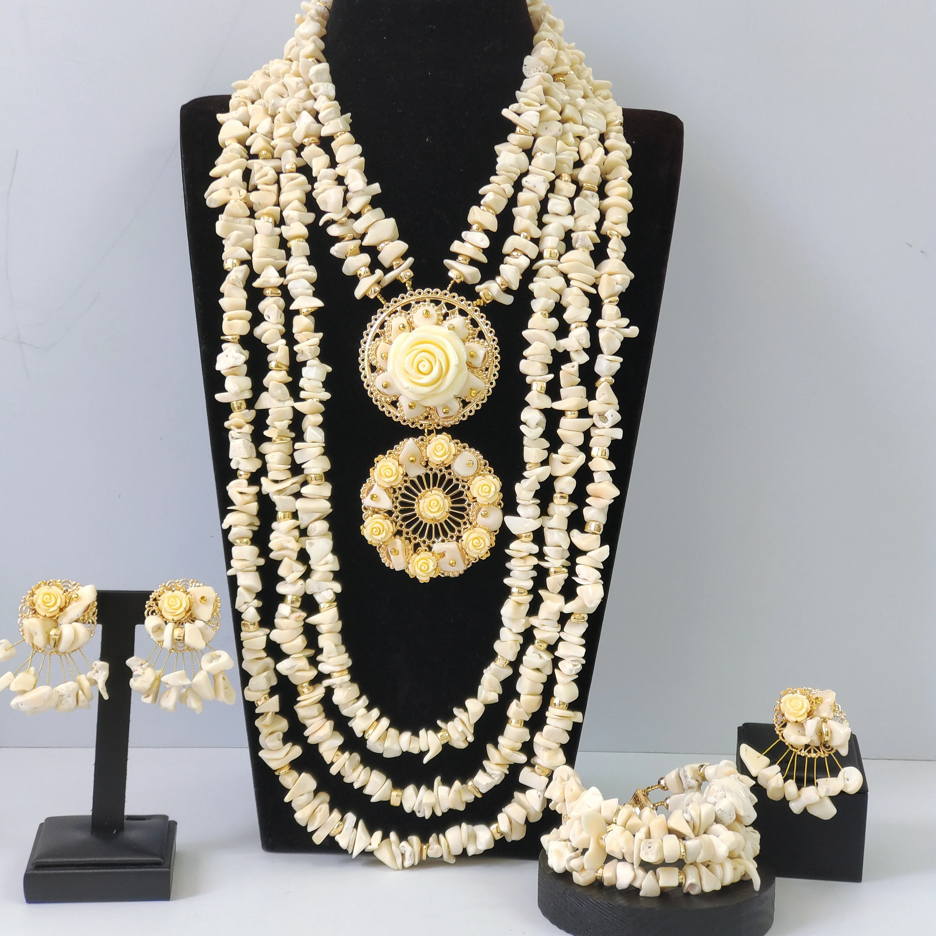 African coral beads jewelry sets nigerian wedding Real