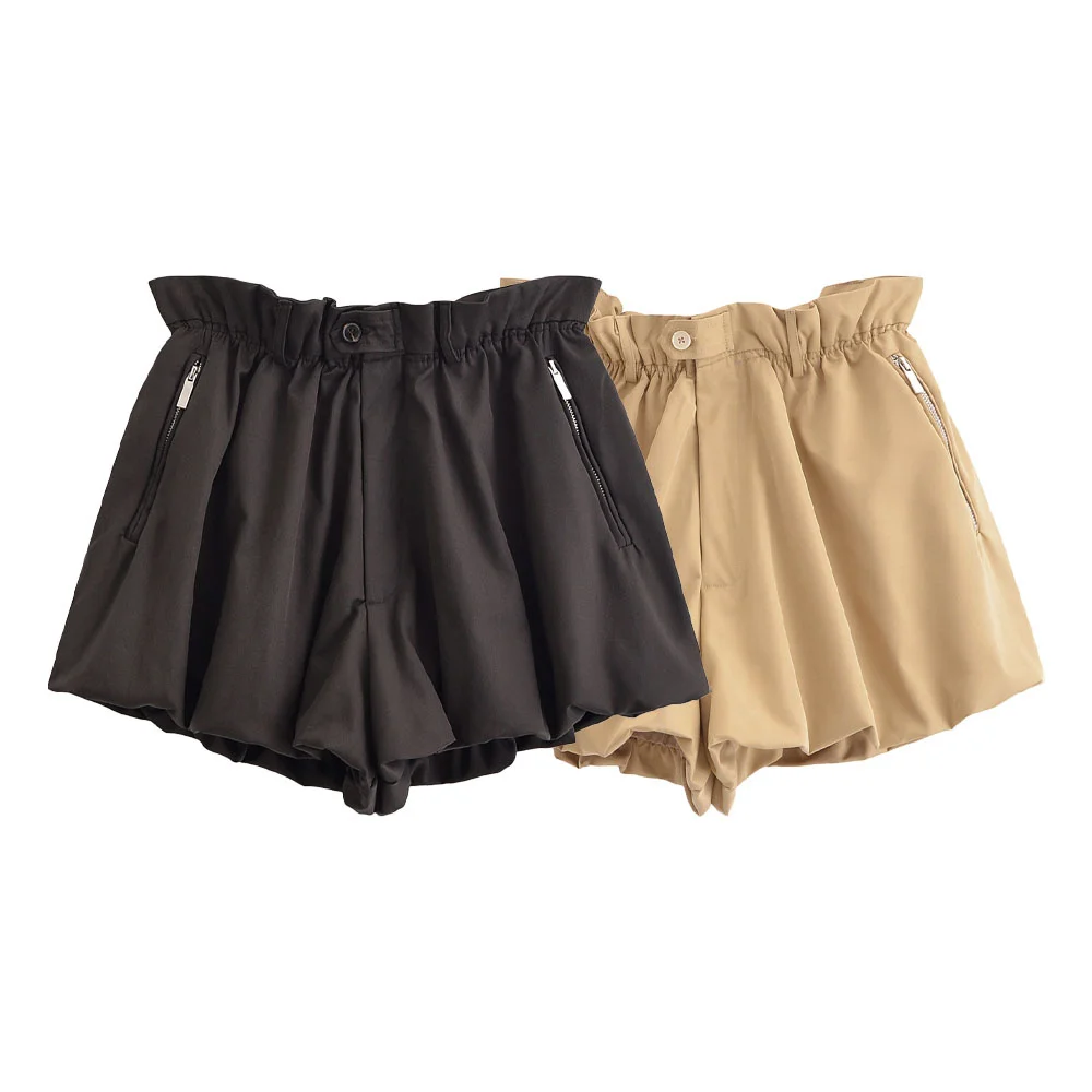 Summer New Product Women's Fashion and Leisure Versatile Mid Waist Design Balloon Version Casual Shorts