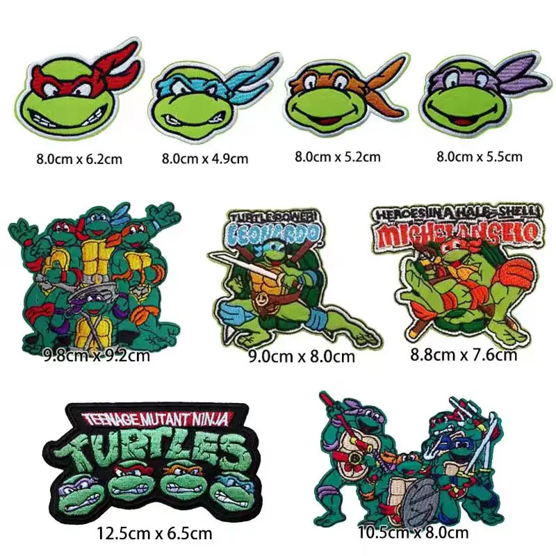 

New Product Teenage Mutant Ninja Turtles Anime Embroidered Patch on Clothes Pants Clothing Thermoadhesive Boutique Birthday Gift