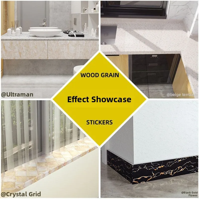 Marble Baseboard Sticker Peel and Stick Waterproof Wall Border Trim for Corner