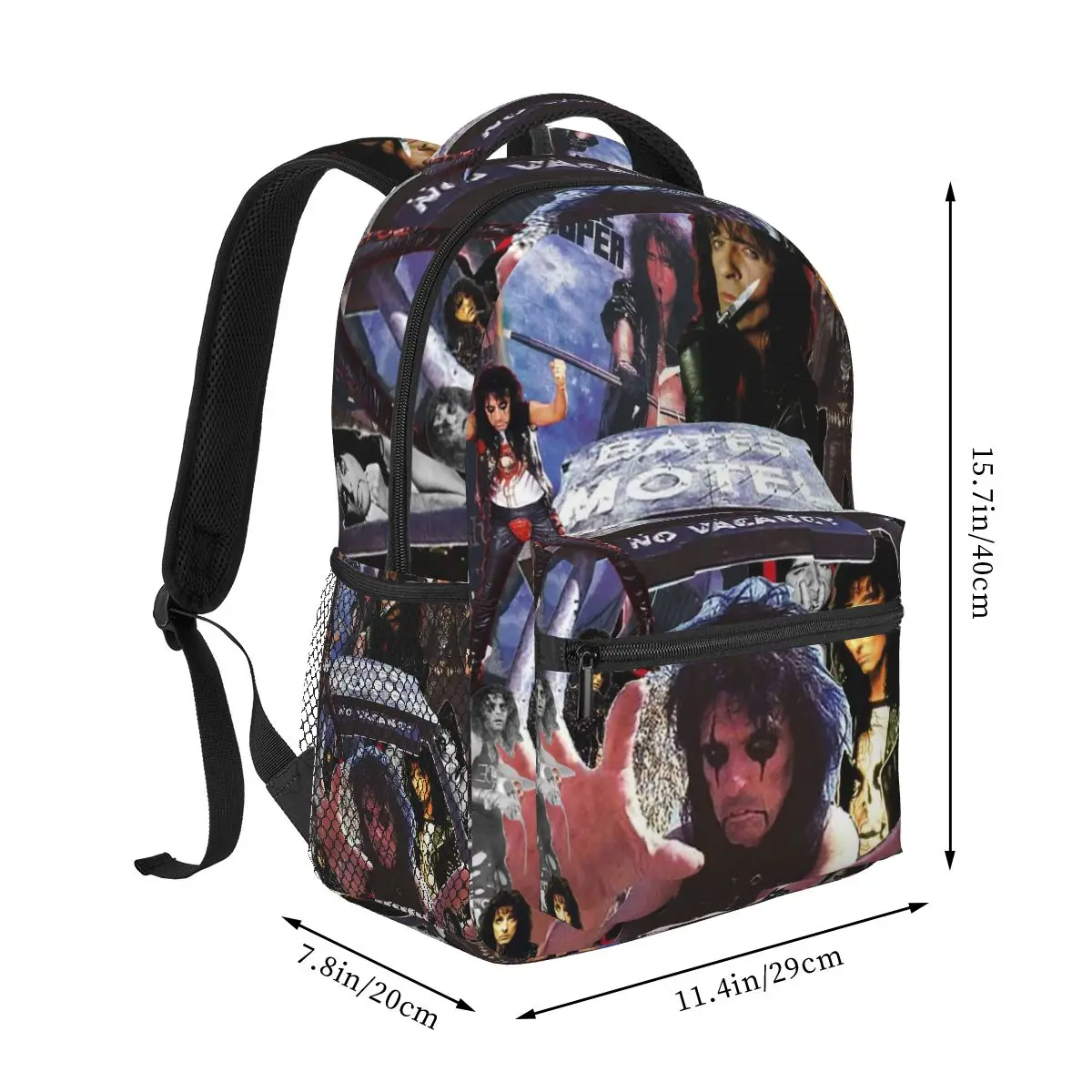 Alice Cooper Too Close For Comfort Tour Ringmaster Skeleton Backpack Daypack  Boys Girls BookBag School Bag Shoulder Bags