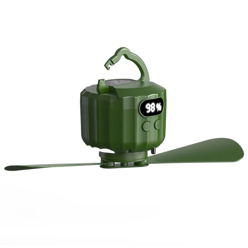 Power Displays Emergency Power Supply Camping Fan Rechargeable Fishing Tent Hanging Fan Silent Ceiling Fan LED Remote Control