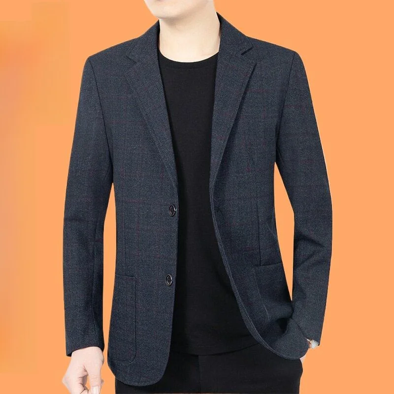 

Мужской однобортный пиджак в повседневном деловом стиле, легкий, класса люкс, весна-осень, новинка, одежда для отцов на середину года