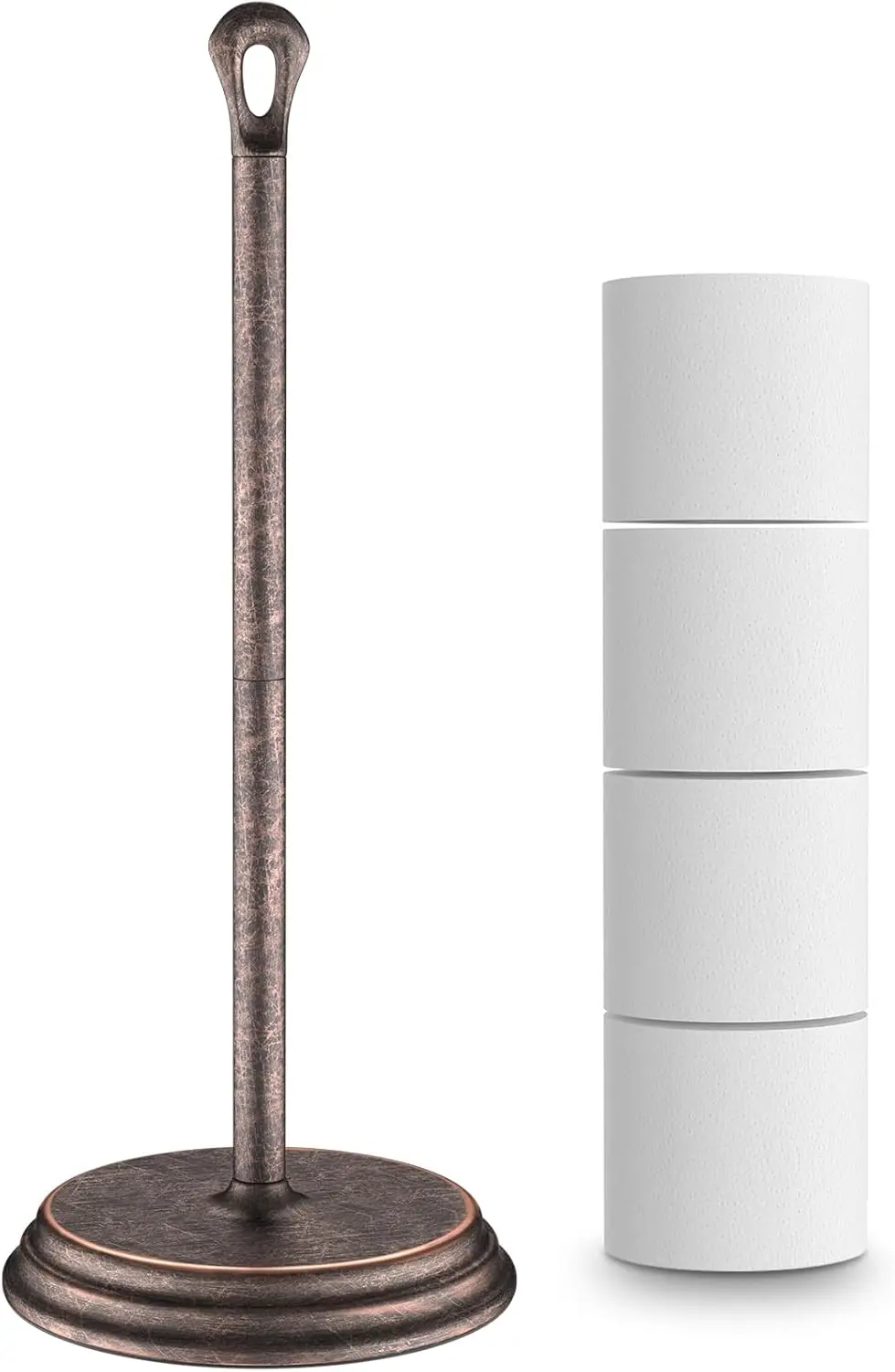 

Rustproof Free-Standing Toilet Paper Holder with Storage, Oil Rubbed Bronze Finish for Bathroom