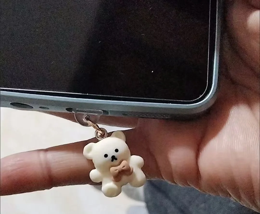 Cute Bear Phone Dust Plug Decorative Accessories for IPhone Samsung Xiaomi Huawei Type C Charging Port Protectors Dustplugs
