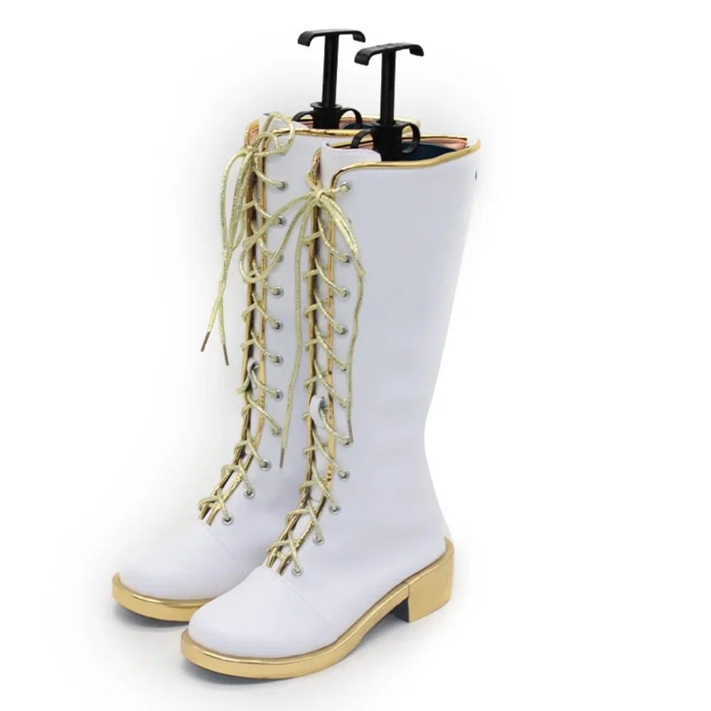 Anime KPOP Dämon Hunters Rumi Film Cosplay Schuhe Stiefel Huntrix Weiß Lange Stiefel für Frauen Männer Halloween Karneval Party Prop