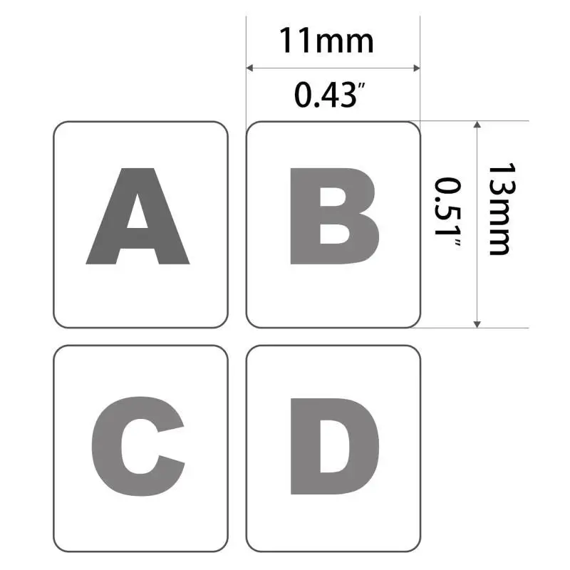 652F ملصق لوحة المفاتيح مقاوم للماء ملصقات أزرار لوحة المفاتيح المتينة للوحات المفاتيح العبرية #4