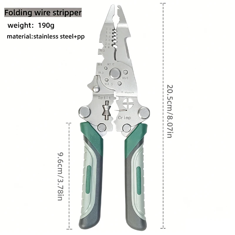 Multi-Function Foldable Network cable rj45 Wire Stripper,Electrician Wire Splitter Wire Winding Pliers Crimping Pliers Hand Tool