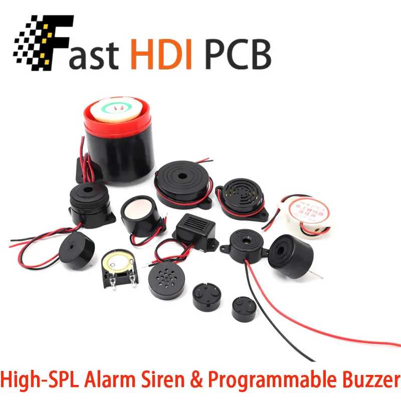 [120dB 고음량] 방수 경보 버저 3V/5V/12V/24V - 액티브/패시브, 연속/간헐, IP67, 산업용 사이렌