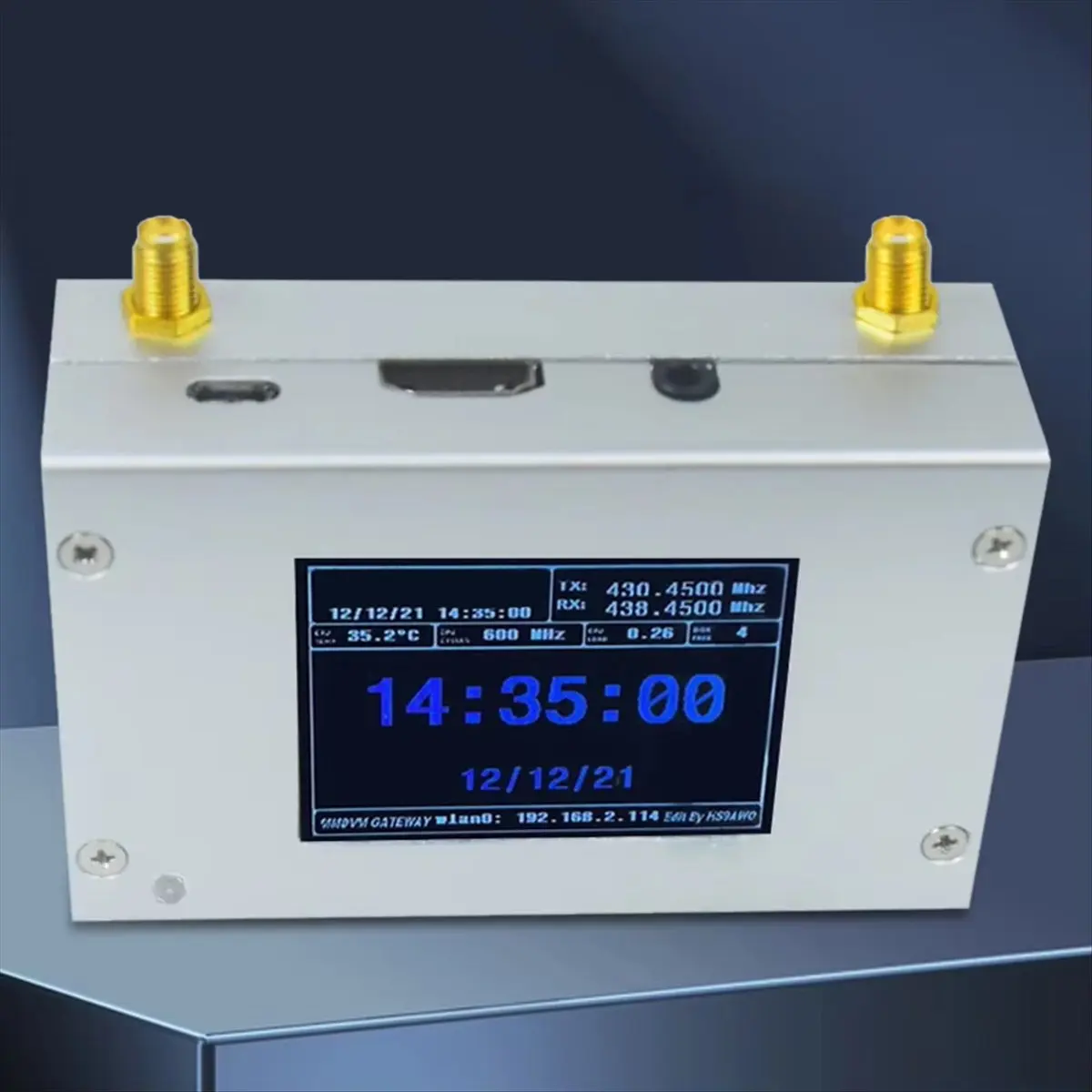 【~ New Y24A】Duplex Hotspot W/ Aluminum Alloy Shell Color Display Screen Supporting for C4FM/DMR/DSTAR P25 with Raspberry Pi1B+