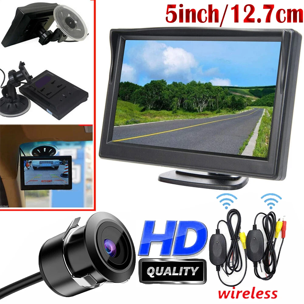 Wireless Car Styling 5 inch TFT LCD Screen Car Monitor  Display for Rear View Reverse  Backup Camera Car TV Display