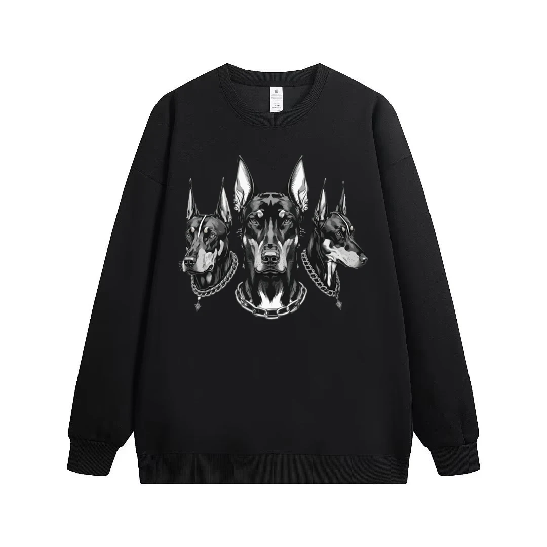 

Autumn Men's Sweatshirt German Doberman Printed Long Sleeved T-shirt Harajuku High Street FashionWarm O Neck Oversized Top 2023