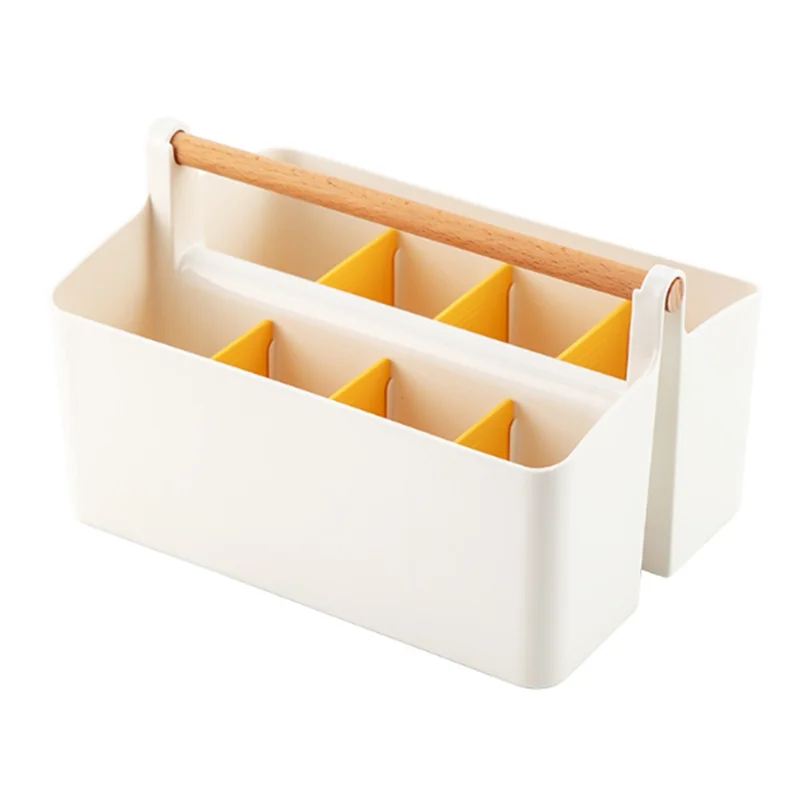 

Desk Organizer Multi-Functional Carry Divided Office Storage Tote Plastic Pencil Pen Holder Stationary Organizer