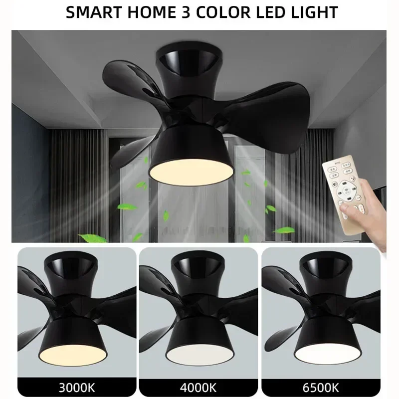 Fan Ceiling Lamp Small Macaron Fans Light For Living Room Bedroom Children Room Cute Colorful 22 Inch Remote Control Ventilator