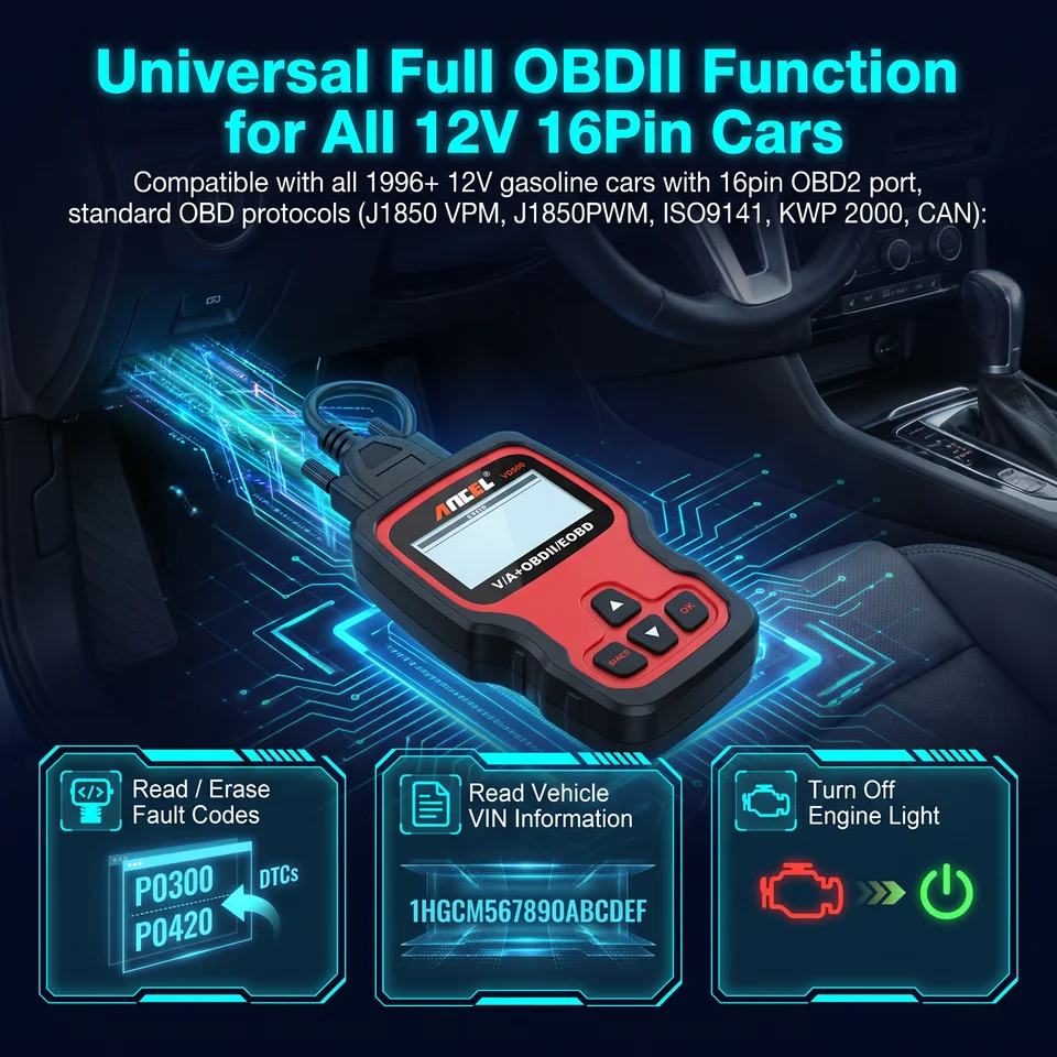 ANCEL VD500 OBD2 Scanner Car Diagnostic Tool Full System Scan Code