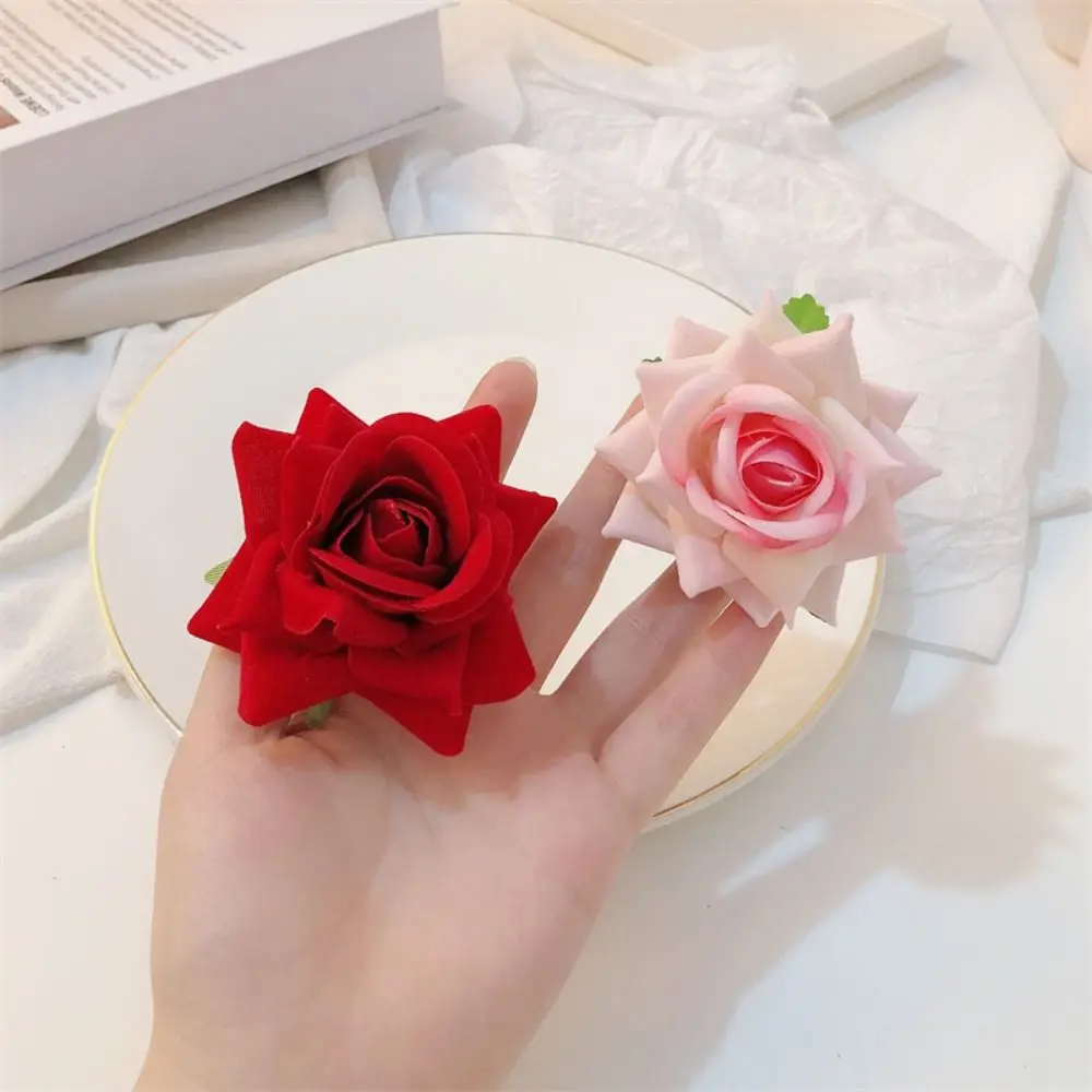 Sweet Rose Flower Hair Clip Sweet Hairpin Corsage Seaside Vacation Travel Side Clip Brooch Photography Headwear Hair Accessories