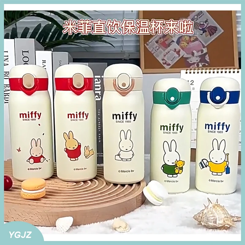 

Miffy Cup 316 Stainless Steel Vacuum Cups 420ml Coffee Kawaii Cups Anime Cartoon Portable Kid Girl Gift