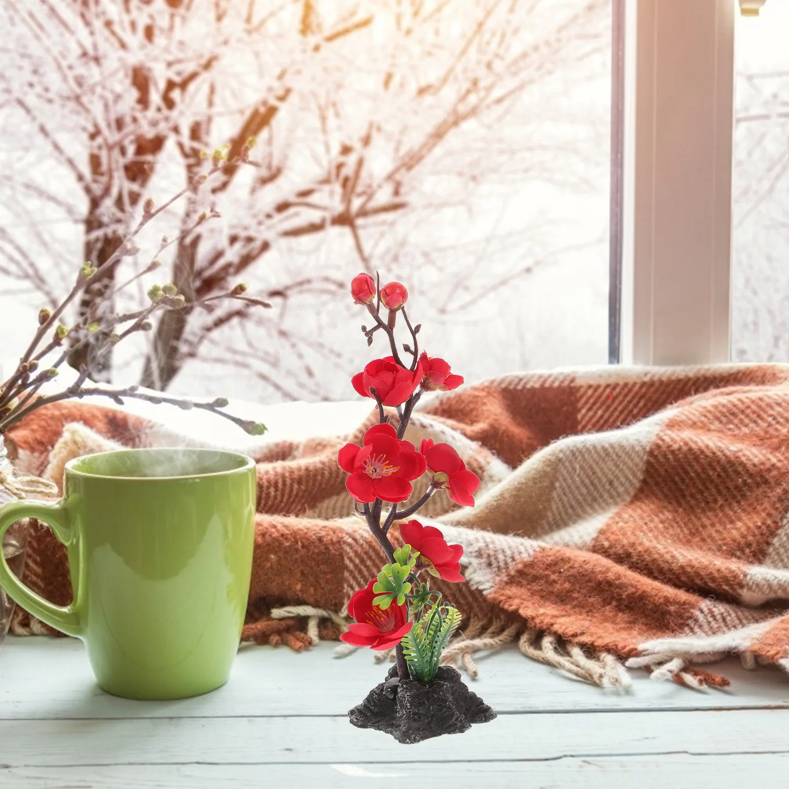 

2pcs Plum Blossom Bento Tray Decor Artificial Flower For Sushi Plate Ornament Japanese Restaurant Supply Fake Flower Craft