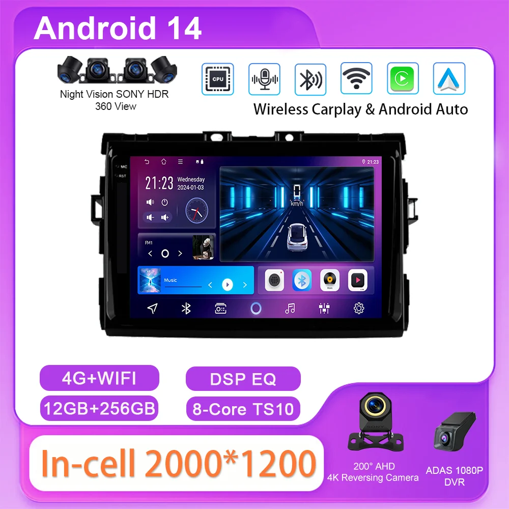 

Android Carplay GPS Navigation For Toyota Estima Previa Tarago XR50 2006 -2016 Auto Radio Multimidia Player Carplay NO 2DIN DVD