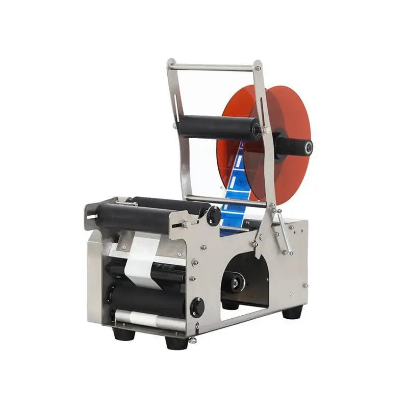 Electric Adhesive Circular Labeling Machine for Glass Bottles Semi-Automatic Bottle Label Applicator with Integrated Coding