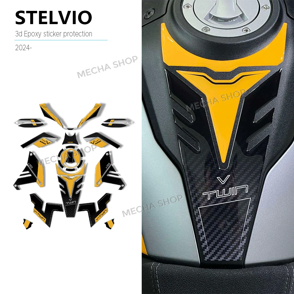 

Tank Pad Side Protection Sticker 3D Epoxy Resin Decal For Moto Guzzi Stelvio V100 2024 2025 2026