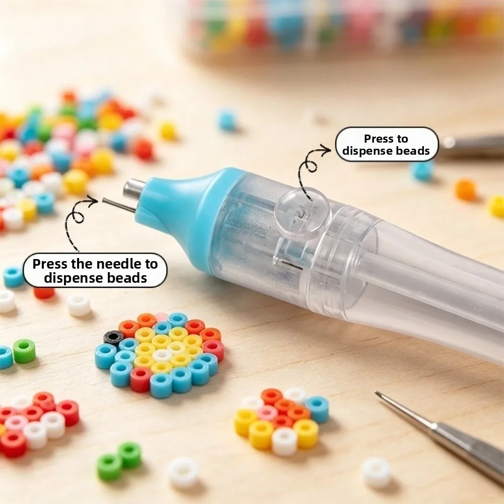 Automatic Fuse Bead Pen Efficient 2.6mm Tip Press-Type Bead Pen Jam-Free Time-Saving Bead Positioning Pen Beading Project