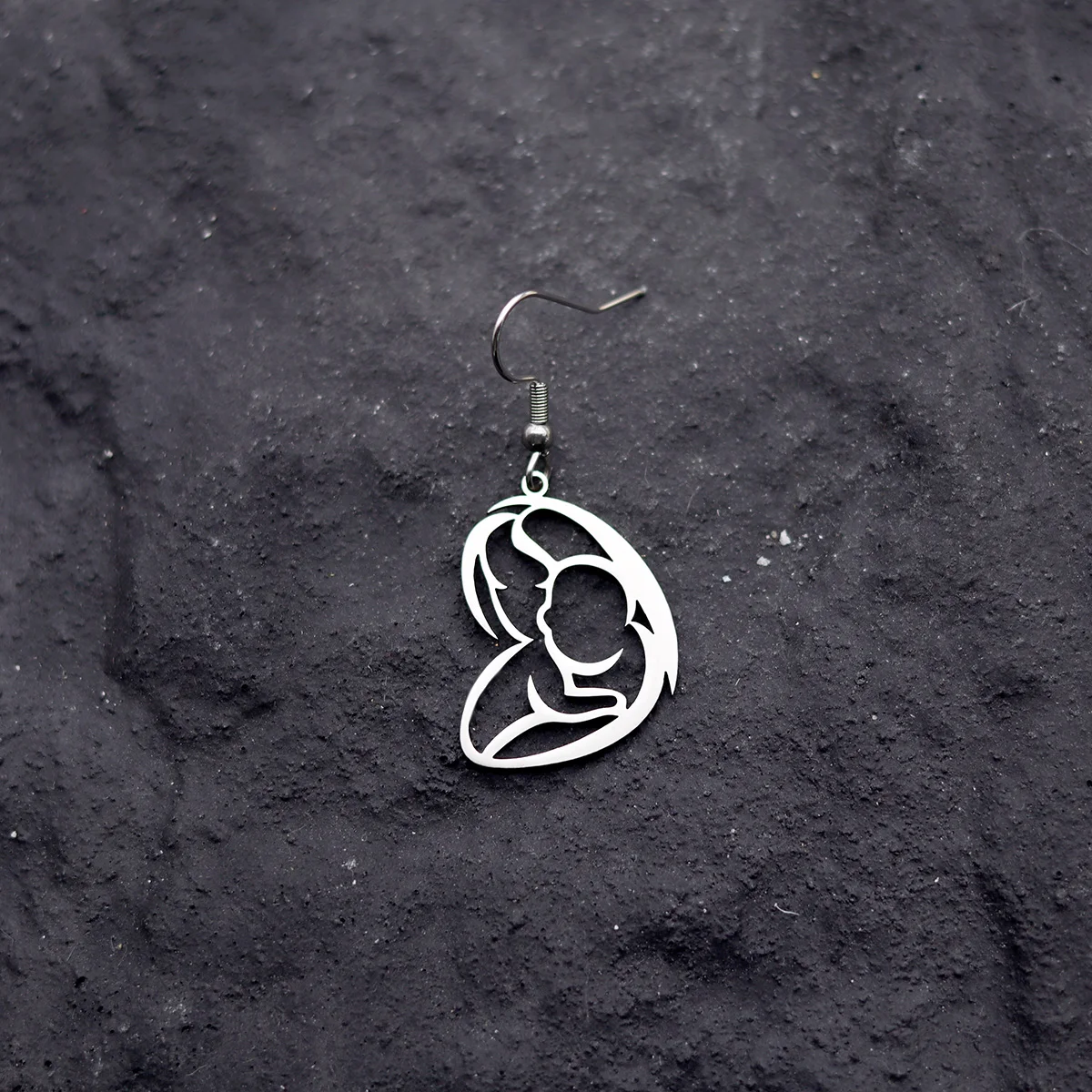 Todorova Creative Stainless Steel Mother and child heart-shaped pendant Earrings For Women Pendants Mother Gift Jewelry Earrings